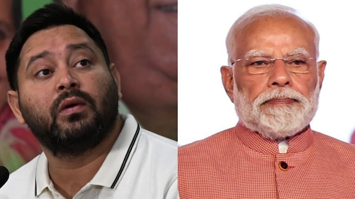 Tejashwi Yadav and PM Modi