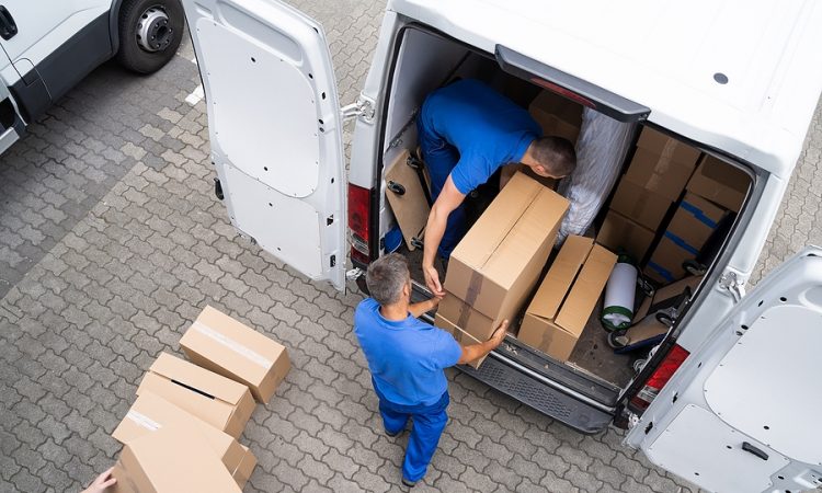 Professional removalists in Liverpool loading boxes in a truck